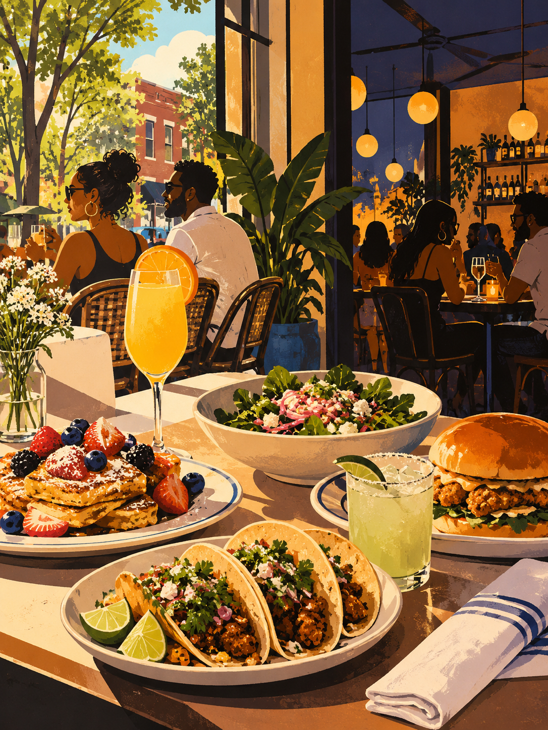 a grant park table from brunch into dinner