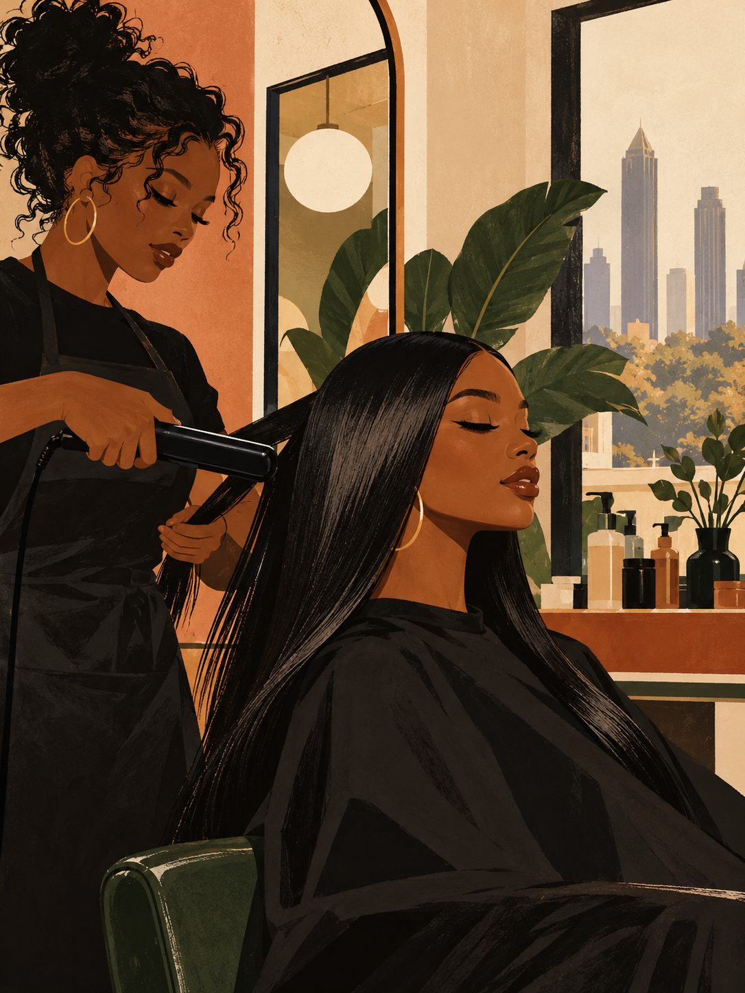 a silk press source built around healthy hair